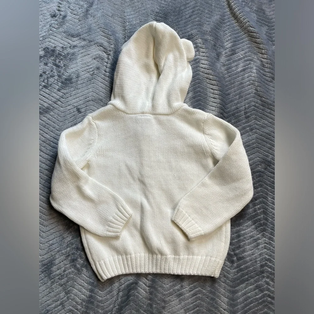 NWT Gymboree Cream‎ Knit Hooded Cardigan Sweater Bear Ears Elbow Patch 18-24 Mo